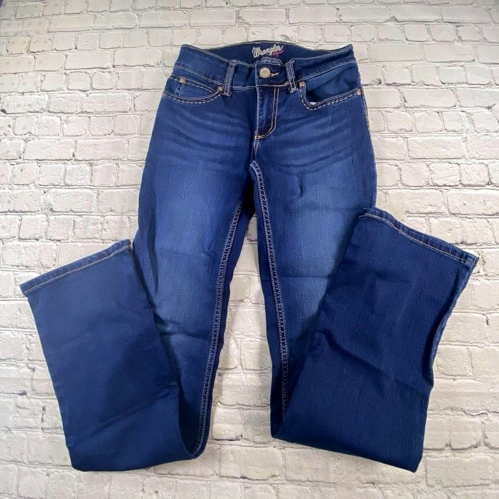 Wrangler Bootcut Jeans Size 1/2 Long inseam Western Dark wash